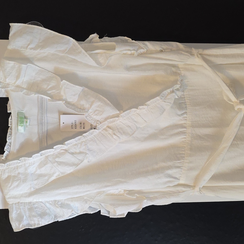 Stylish White Ruffle Dress - Picture 2 of 7